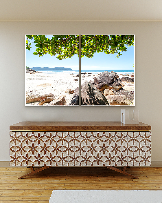 Conjunto com 02 Quadros Decorativos Caminho do Mar - Artista James Hilton Becker