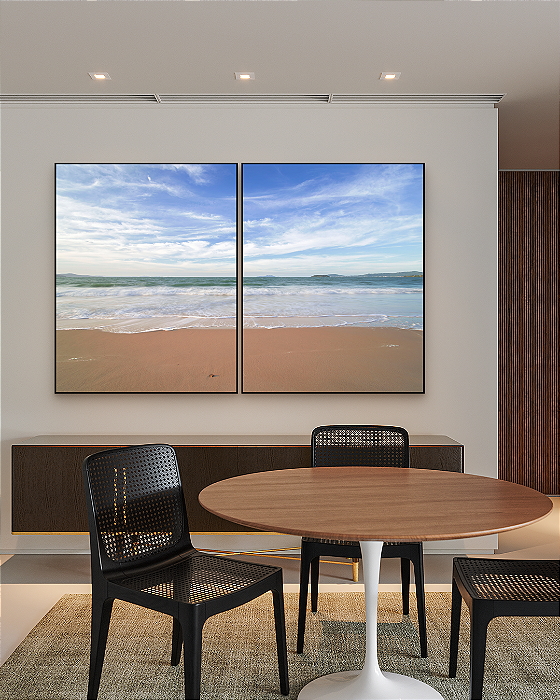 Conjunto com 02 Quadros Decorativos Horizonte Azul - Artista James Hilton Becker