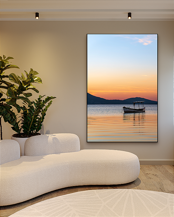 Quadro Decorativo Barco em Mar Calmo - Artista James Hilton Becker