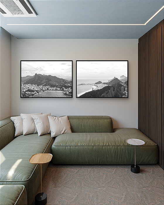 Conjunto com 02 Quadros Decorativos Rio de Janeiro - Artista James Hilton Becker