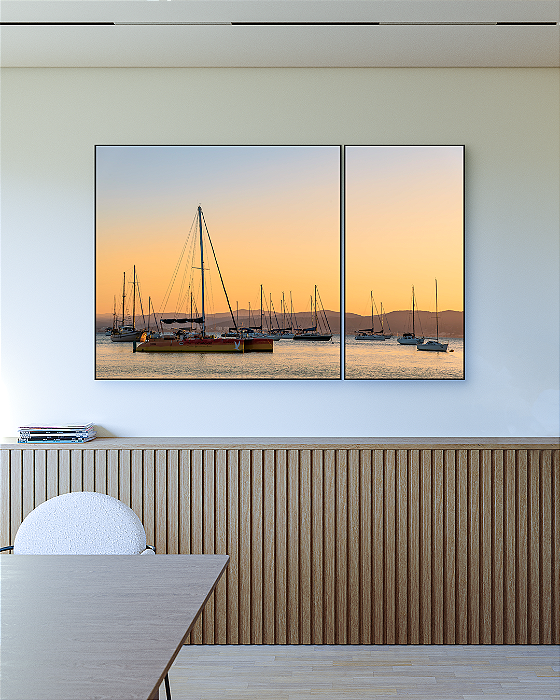 Conjunto com 02 Quadros Decorativos Fim de Tarde - Artista James Hilton Becker