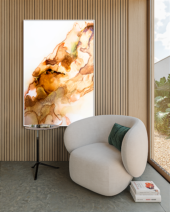 Quadro Decorativo Abstrato Cobre
