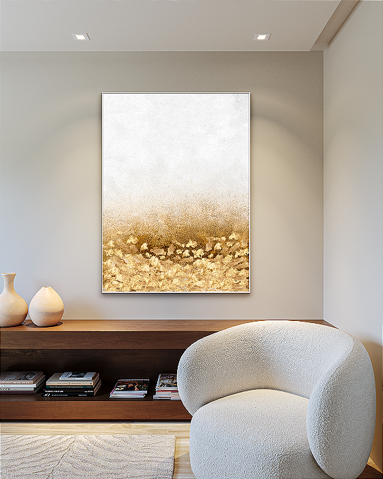 Quadro Decorativo Gold com Folhas de Ouro