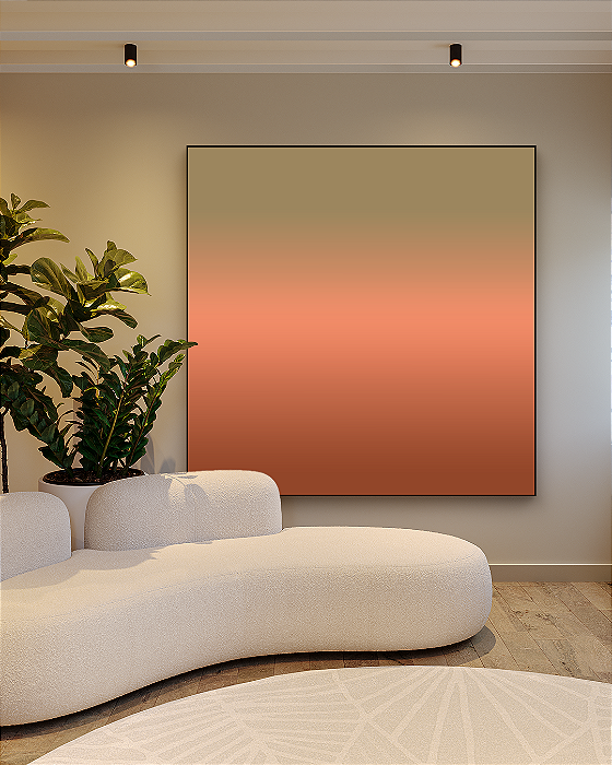 Quadro Decorativo Degradê Laranja, Salmão e Verde