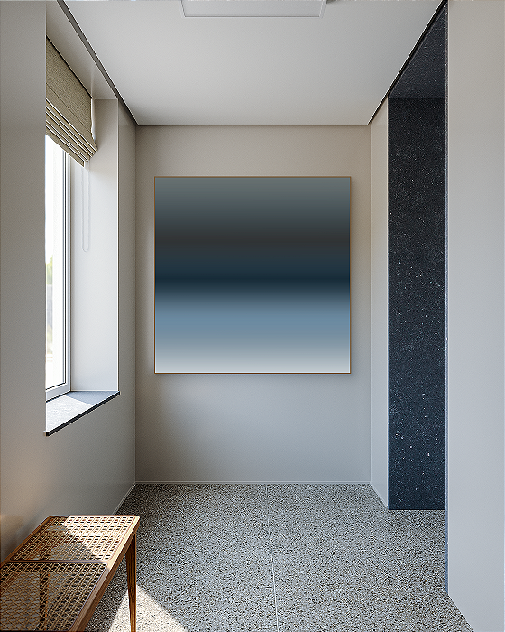 Quadro Decorativo Degradê Azul Escuro e Cinza