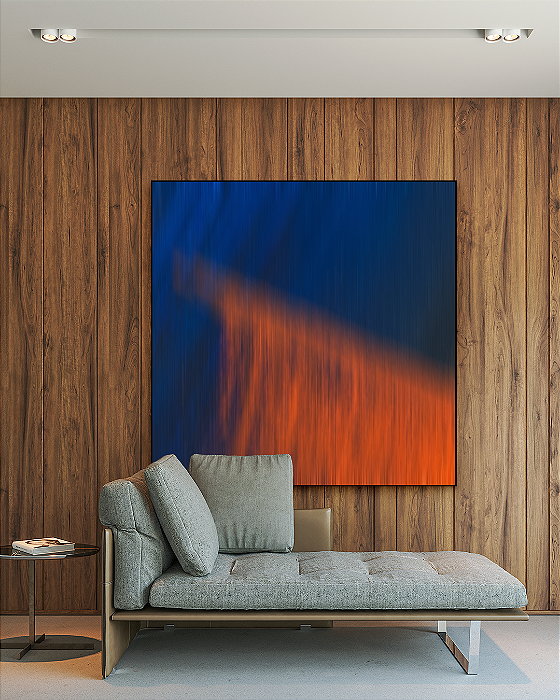 Quadro Decorativo Degradê Azul e Laranja