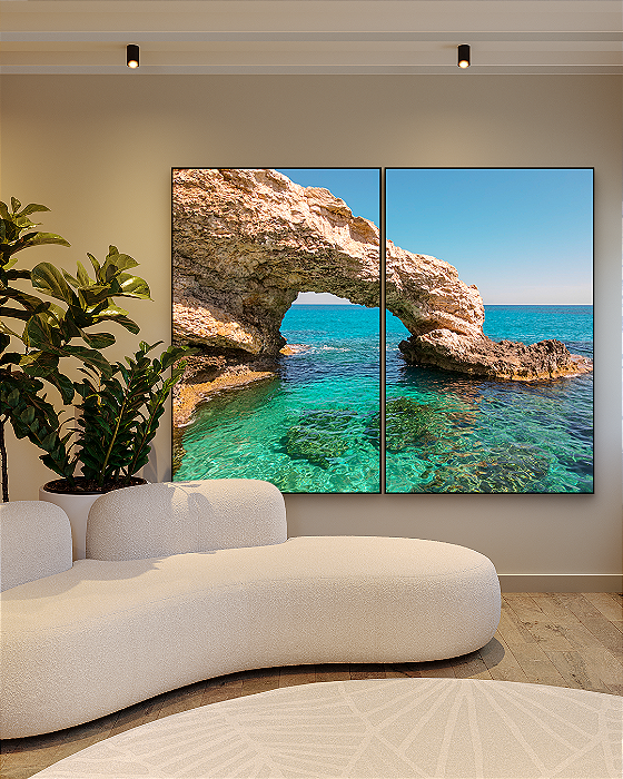 Conjunto com 02 quadros decorativos Tarde de Verão