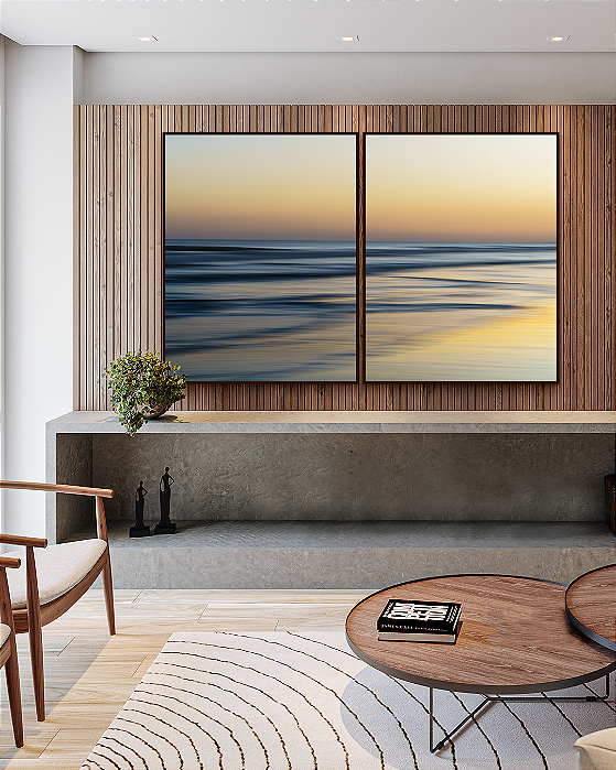 Conjunto com 02 quadros decorativos Entardecer