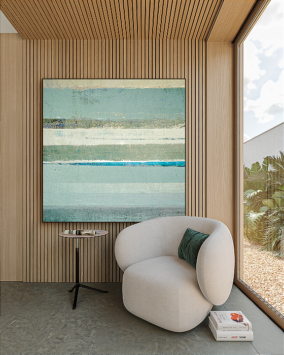 Quadro Decorativo Abstrato Azul e Verde