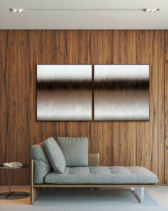 Conjunto com 02 quadros decorativos Degradê Marrom