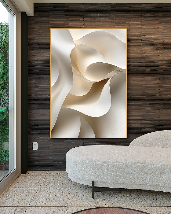 Quadro Decorativo Abstrato Movimento Neutro