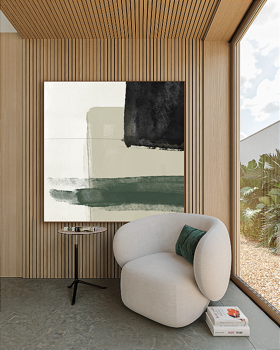 Quadro Decorativo Verde em Camadas - Artista Sofia Monzani