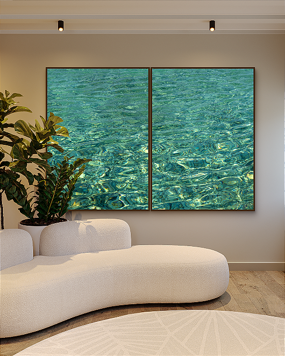 Conjunto com 02 Quadros Decorativos Água