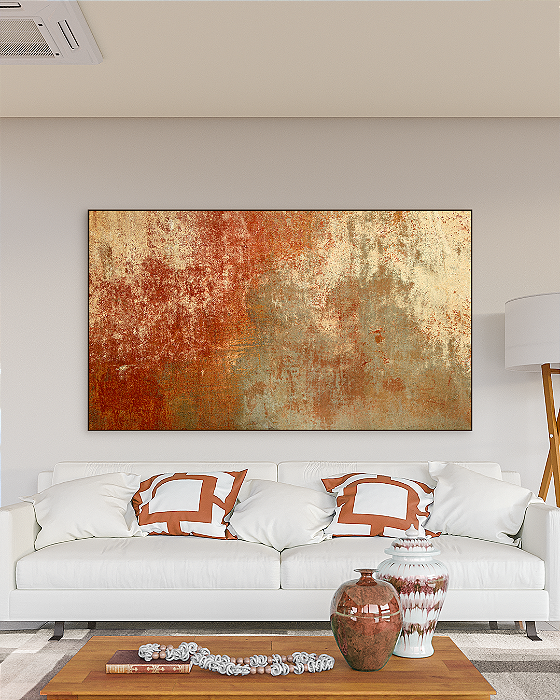 Quadro decorativo Abstrato Terracota, Verde Oliva e Bege