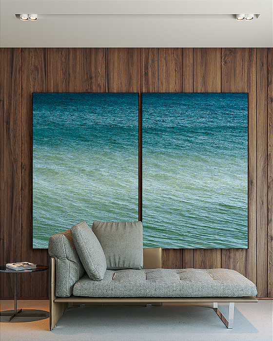 Conjunto com 02 quadros decorativos Tons de Água