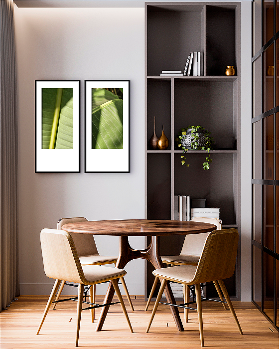 Conjunto com 02 Quadros Folhas com Paspatur - Artista Quintal Fotografia