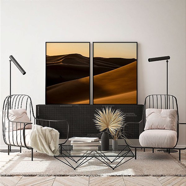 Conjunto com 02 quadros decorativos Desert