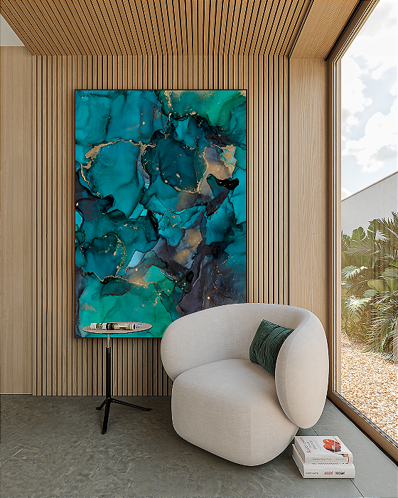 Quadro decorativo Abstrato Verde Esmeralda