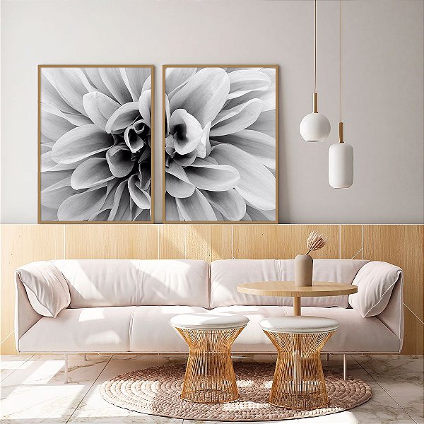 Conjunto com 02 quadros decorativos Flor