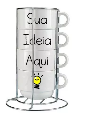 Jogo De Xicaras Personalizada Com Seu Logo - 4