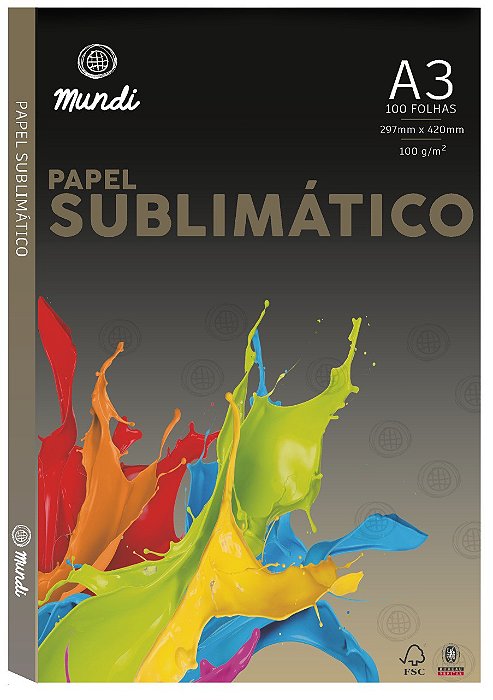 Papel Sublimático Globinho Mundi Premium A3 c/ 100 folhas