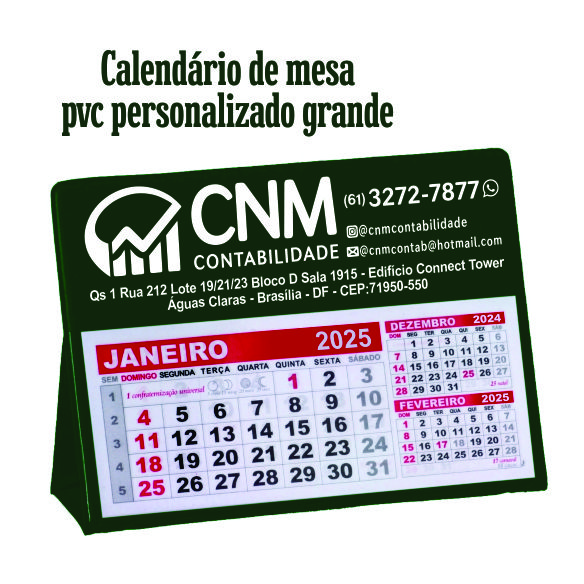 100 calendário de mesa pvc personalizado grande