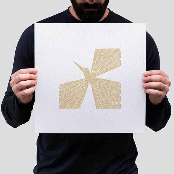 Gravura Colibri M Areia por Leo Allouchie e J. Miguel