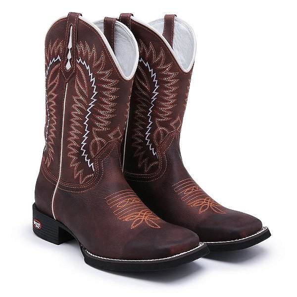 bota texana de couro
