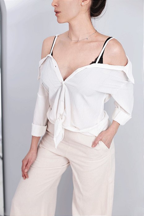 Camisa amarração frontal