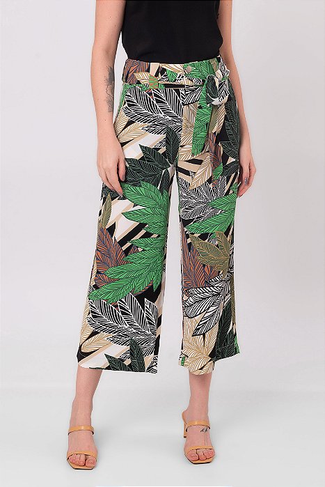 CALÇA PANTACOURT FOLHAGENS GREEN