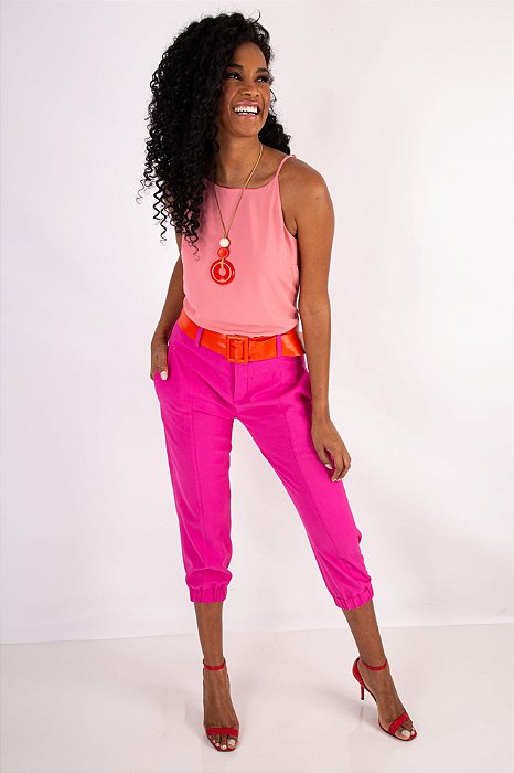 CALÇA CROPPED MARY PINK