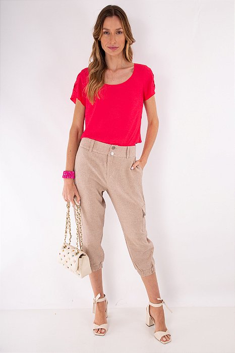 CALÇA JOGGER ELIETE PALHA