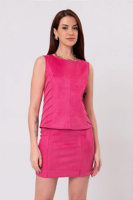 REGATA SUEDE DETALHE ROSA LARISSA