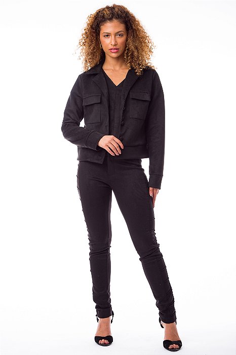 JAQUETA SUEDE PRETO LARISSA