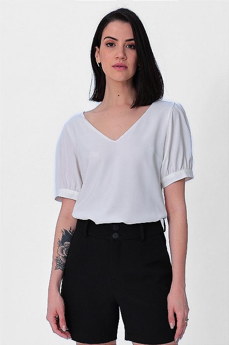 BLUSA CREPE OFF WHITE DOMINIQUE