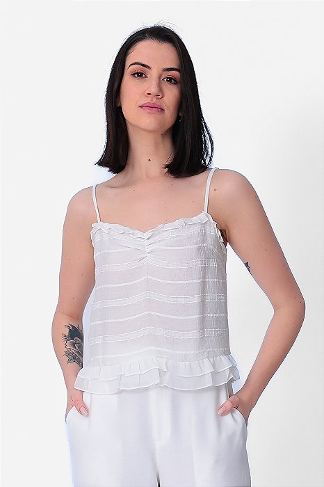REGATA CREPE ALÇA OFF WHITE AYLA