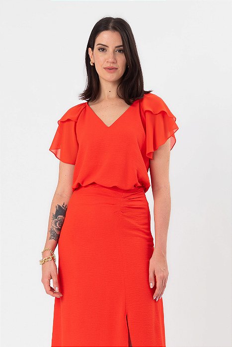 BLUSA CREPE VERMELHO DEBORAH