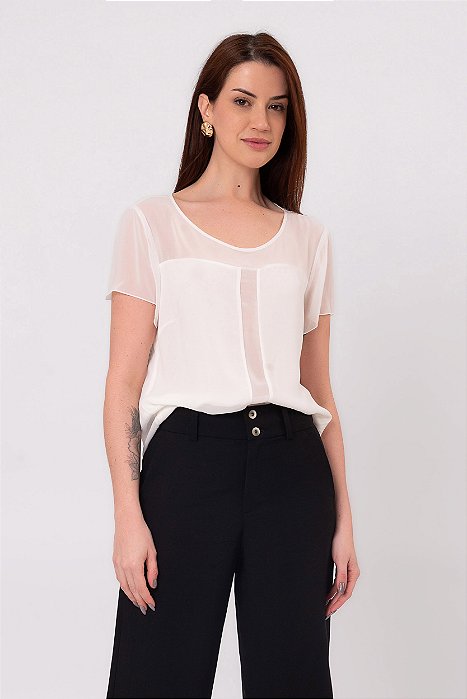 BLUSA CREPE OFF WHITE JOANA