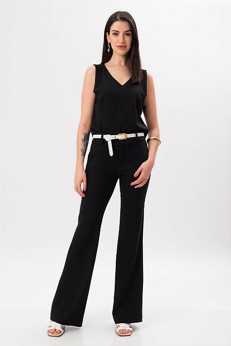 CALÇA FLARE CREPE PRETO RAYSSA