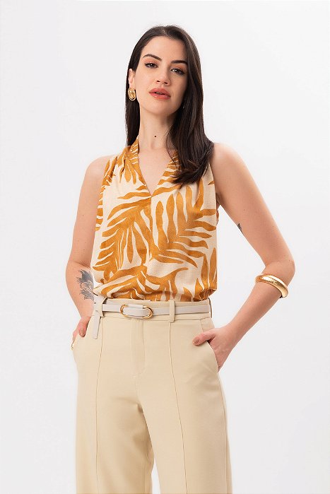 REGATA ESTAMPADA VISCOSE NATURAL FLOWER