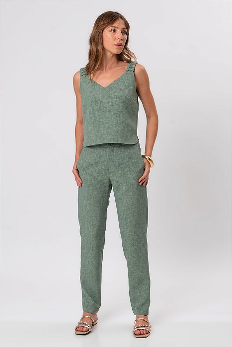 CALÇA CREPE VERDE DEB MAYRA