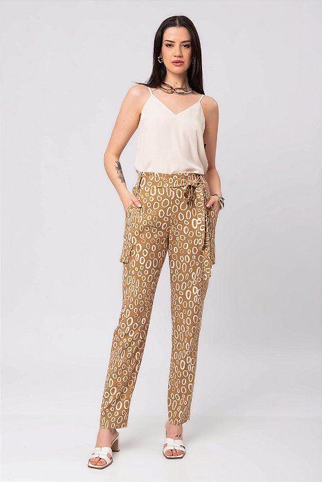 CALÇA ESTAMPADA LINHO ORGANIC LINEN
