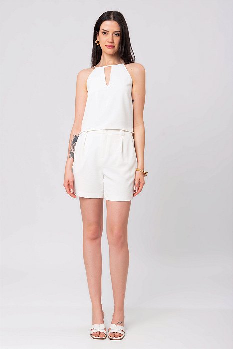 SHORT CREPE OFF WHITE MIRIAN