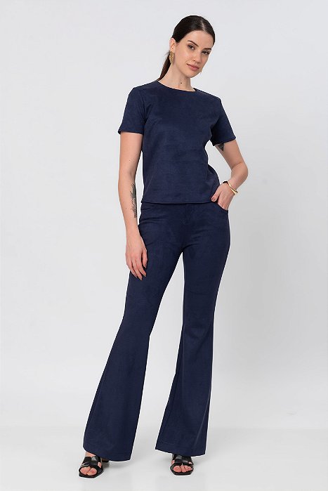 CALÇA FLARE SUEDE SABRINA MARINHO