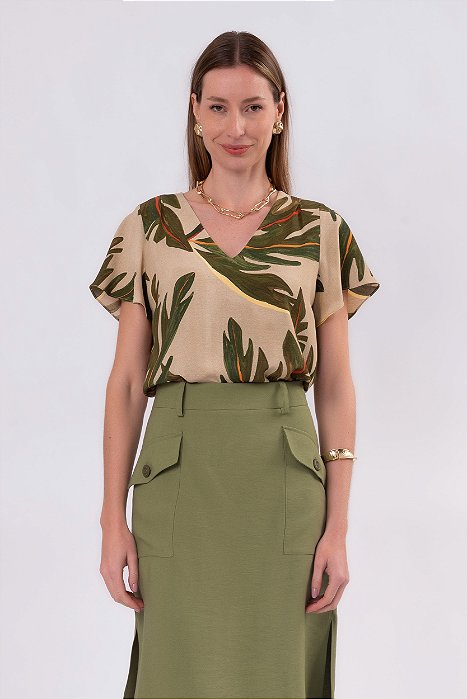 BLUSA RAÍZES ESTAMPADA