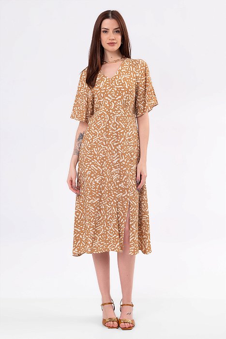 VESTIDO MIDI ASTRAL OCRE