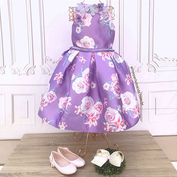 vestido lilas infantil