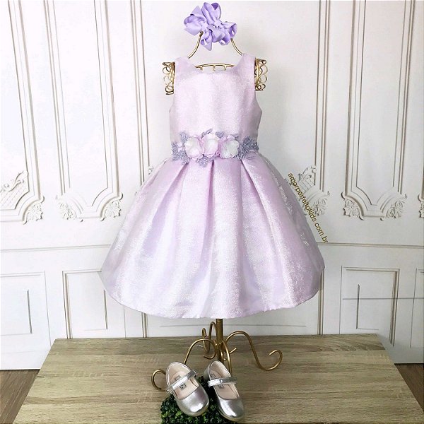 vestido festa lilas infantil