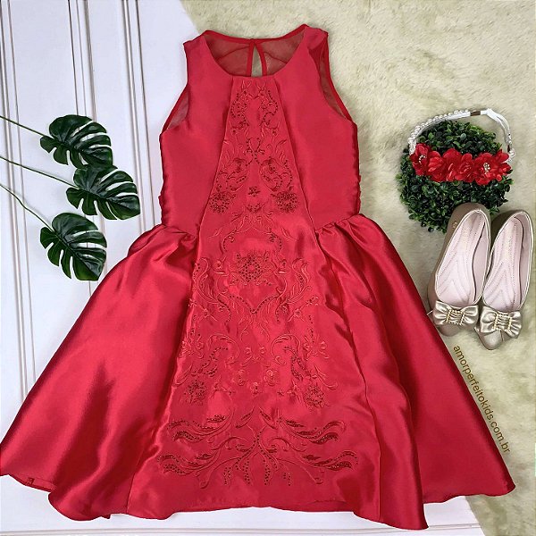vestido de luxo vermelho