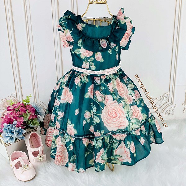 vestido infantil de seda